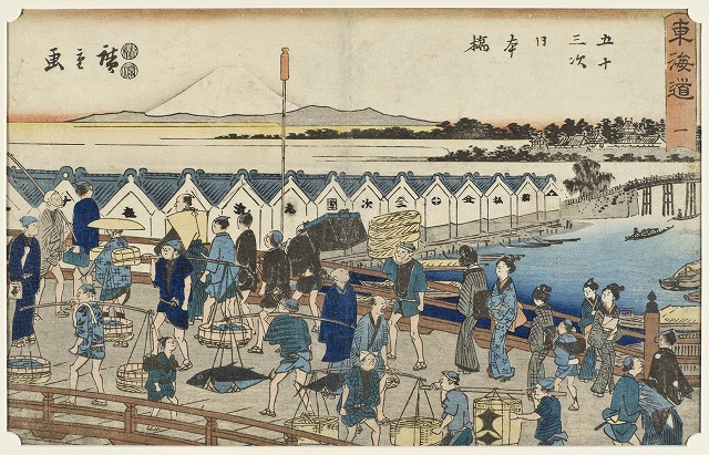 歌川広重『東海道五十三次　日本橋』Utagawa Hiroshige ｜early 20th century｜image via Los Angeles County Museum of Art